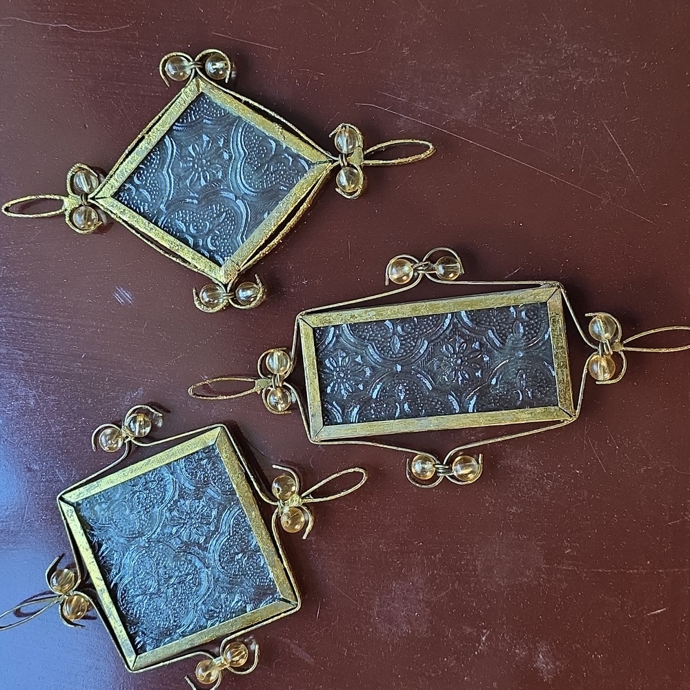 Vintage Handmade Ornate Glass Ornaments
